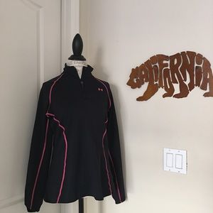 Black w/ pink trim Under Armour shirt. Size Large